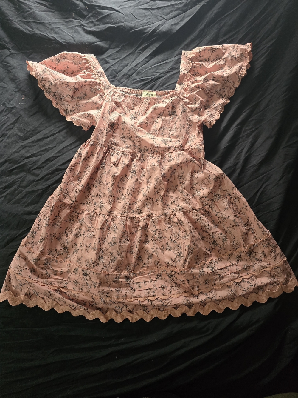 Umgee Pink Floral Ruffle Sleeve Dress